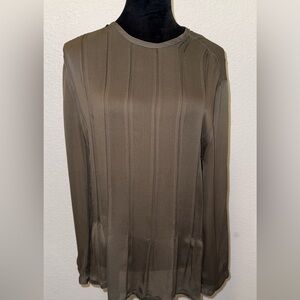 Women’s Long Sleeve Olive Green Blouse